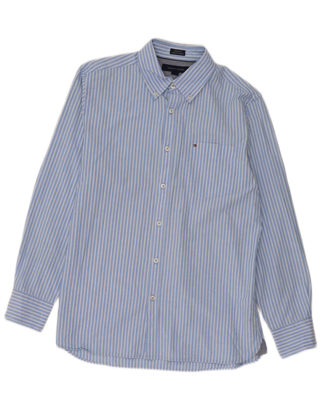 Camicia da uomo su misura Tommy Hilfiger Cotone gessato blu medio