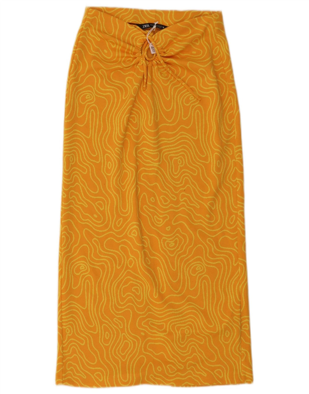 Gonna longuette da donna Zara XS W26 Poliestere geometrico giallo