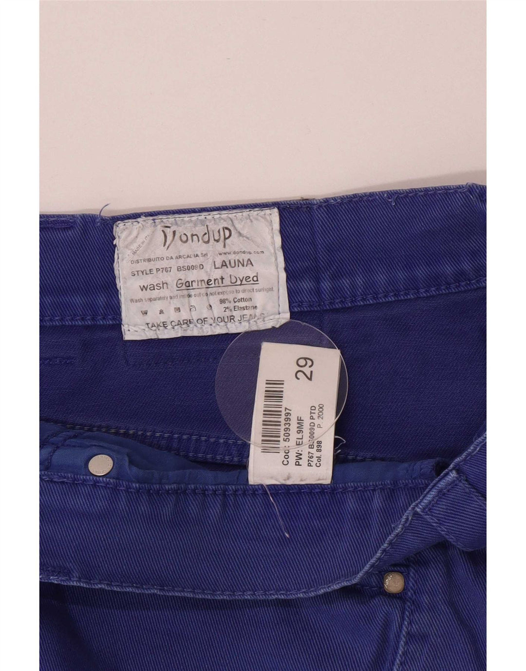 Dondup Pantaloncini di jeans vestibilità regolare da donna UK 12 medi W29 cotone blu