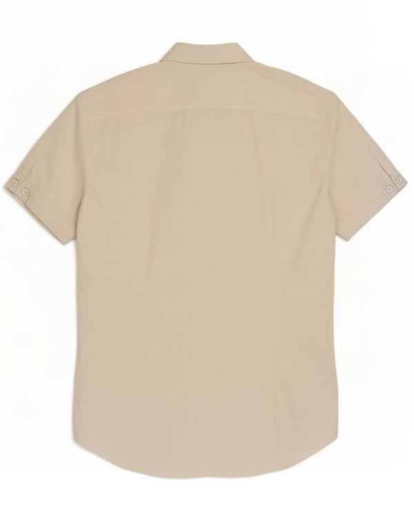 Camicia a maniche corte da donna Benetton UK 14 cotone bianco medio