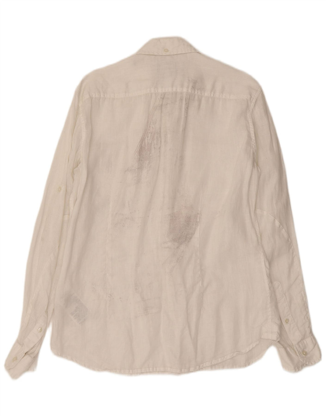 Camicia Uomo Gas Large Lino Bianco