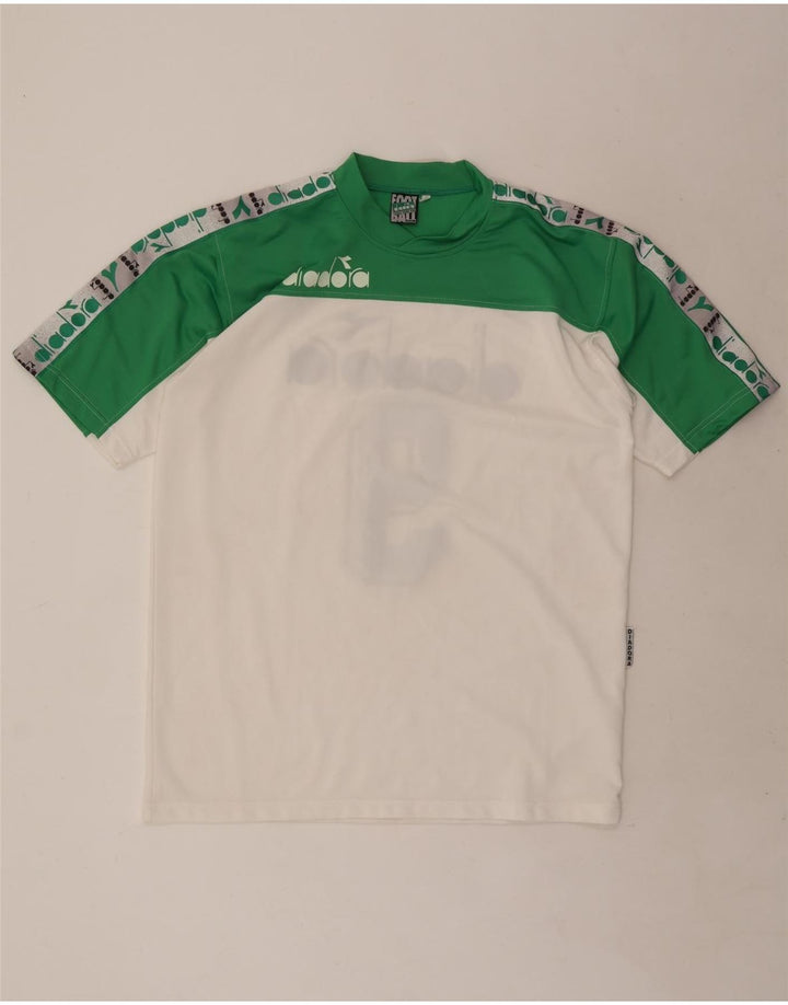 T-shirt grafica da uomo Diadora Top XL poliestere color block bianco
