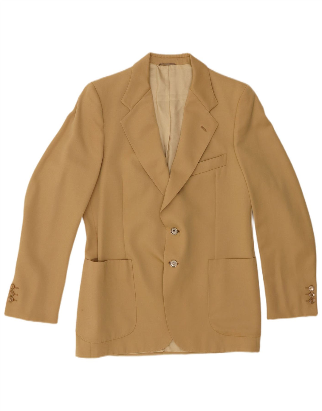 Giacca blazer vintage da uomo a 2 bottoni IT 50 grande beige
