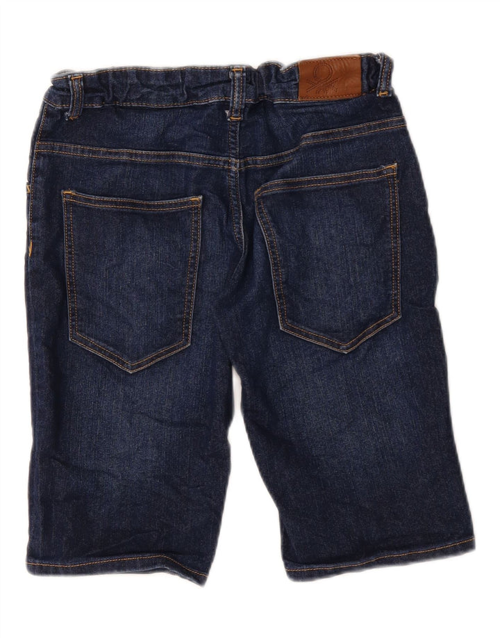 BENETTON Boys Denim Shorts 15-16 Years W28  Navy Blue Polyester Vintage Benetton and Second-Hand Benetton from Messina Hembry 