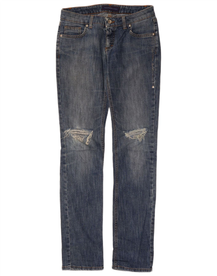 Jeans TRUSSARDI Slim Distressed Donna W27 L33 Blu Cotone