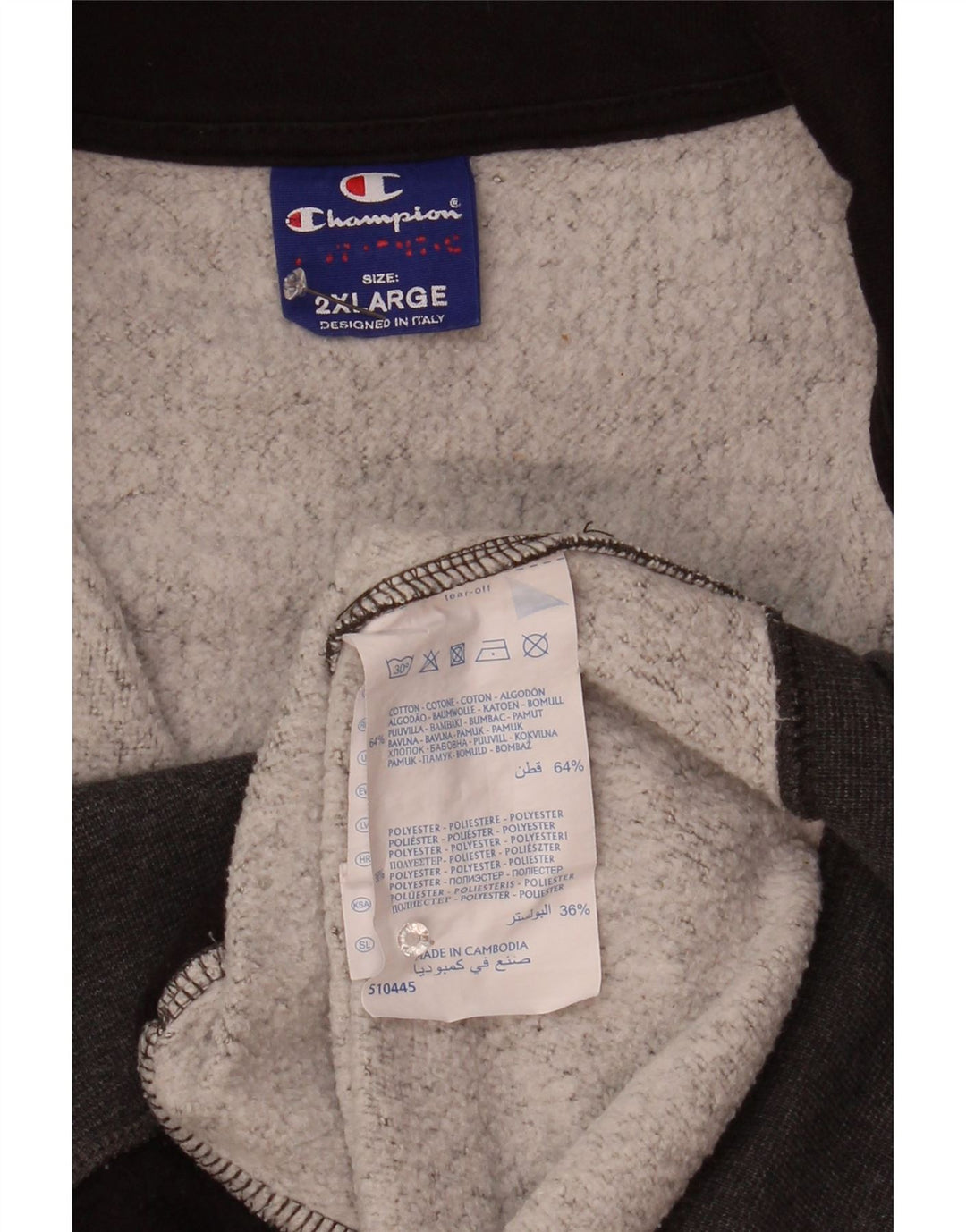 Giacca da tuta da uomo Champion 2XL Cotone chiazzato grigio