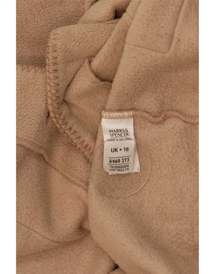 Giacca in pile da donna Marks & Spencer UK 16 Large Beige Poliestere