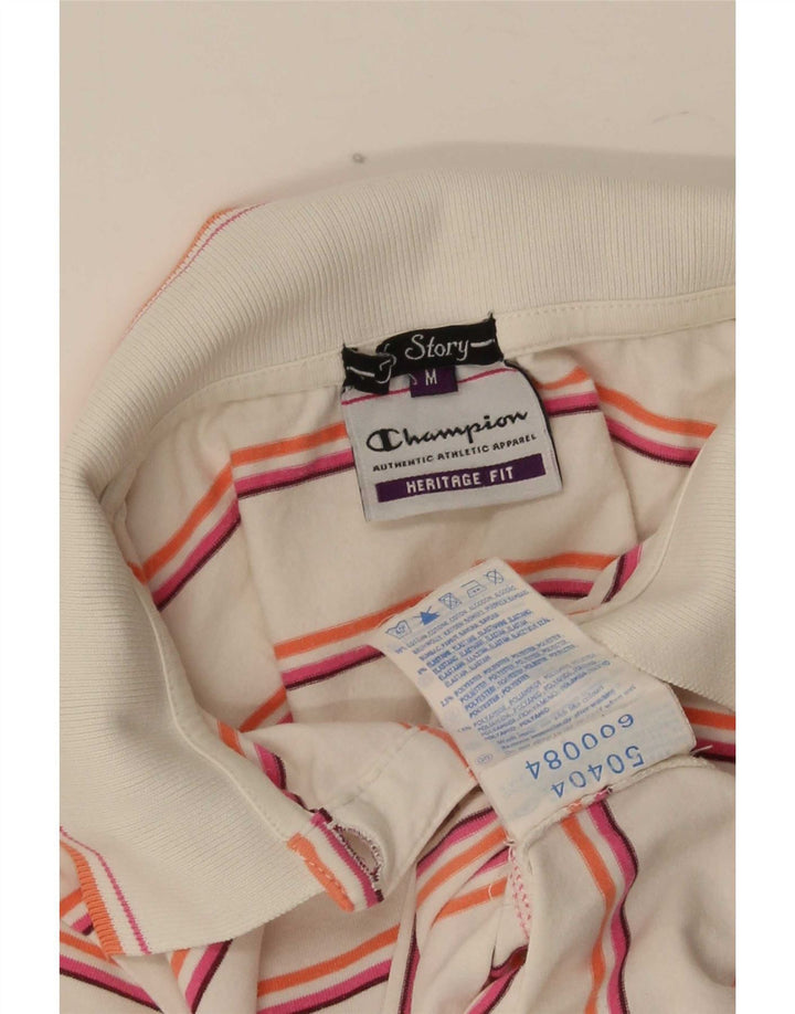 Polo da donna Champion UK 12 cotone a righe bianche medie