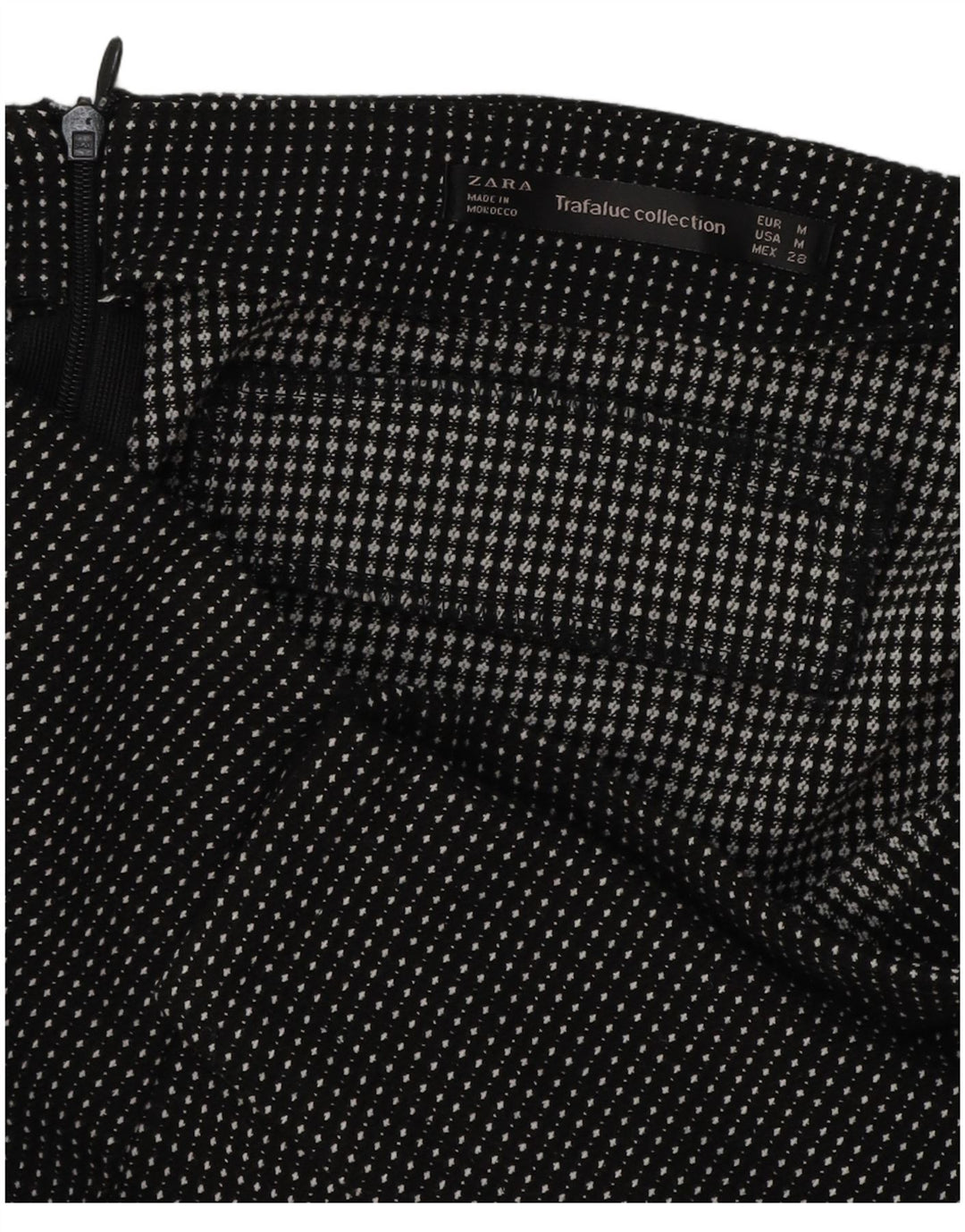 Gonna mini avvolgente da donna Zara media W30 nera geometrica