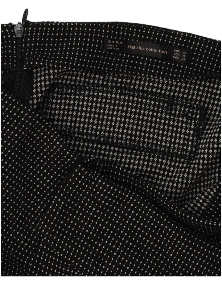 Gonna mini avvolgente da donna Zara media W30 nera geometrica