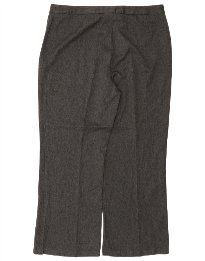 Pantaloni da abito dritti da donna Marks & Spencer W36 L28 grigio a spina di pesce