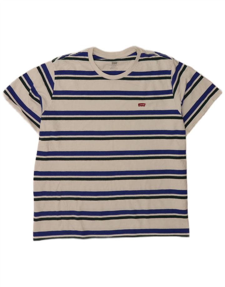 T-shirt standard da uomo Levi's Top 2XL cotone a righe bianche