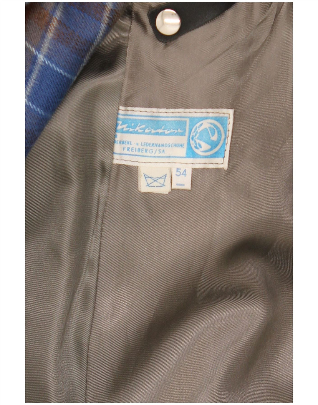 Cappotto in pelle vintage da uomo IT 54 2XL Pelle nera