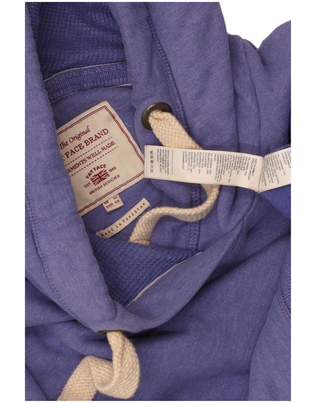 Felpa con cappuccio oversize da donna Fat Face UK 12 Cotone viola medio