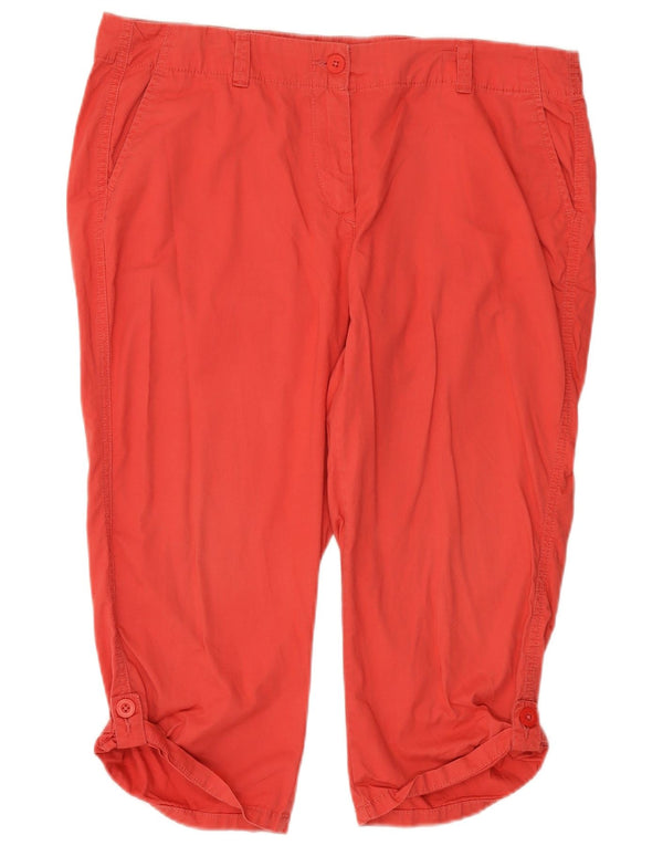 Pantaloni Capri a vita alta da donna Marks & Spencer UK 16 Large W36 L20 Rossi