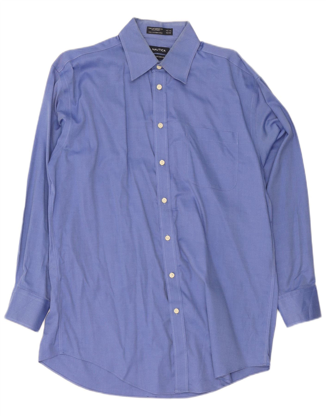 Camicia da uomo Nautica taglia 15 1/2 cotone blu medio