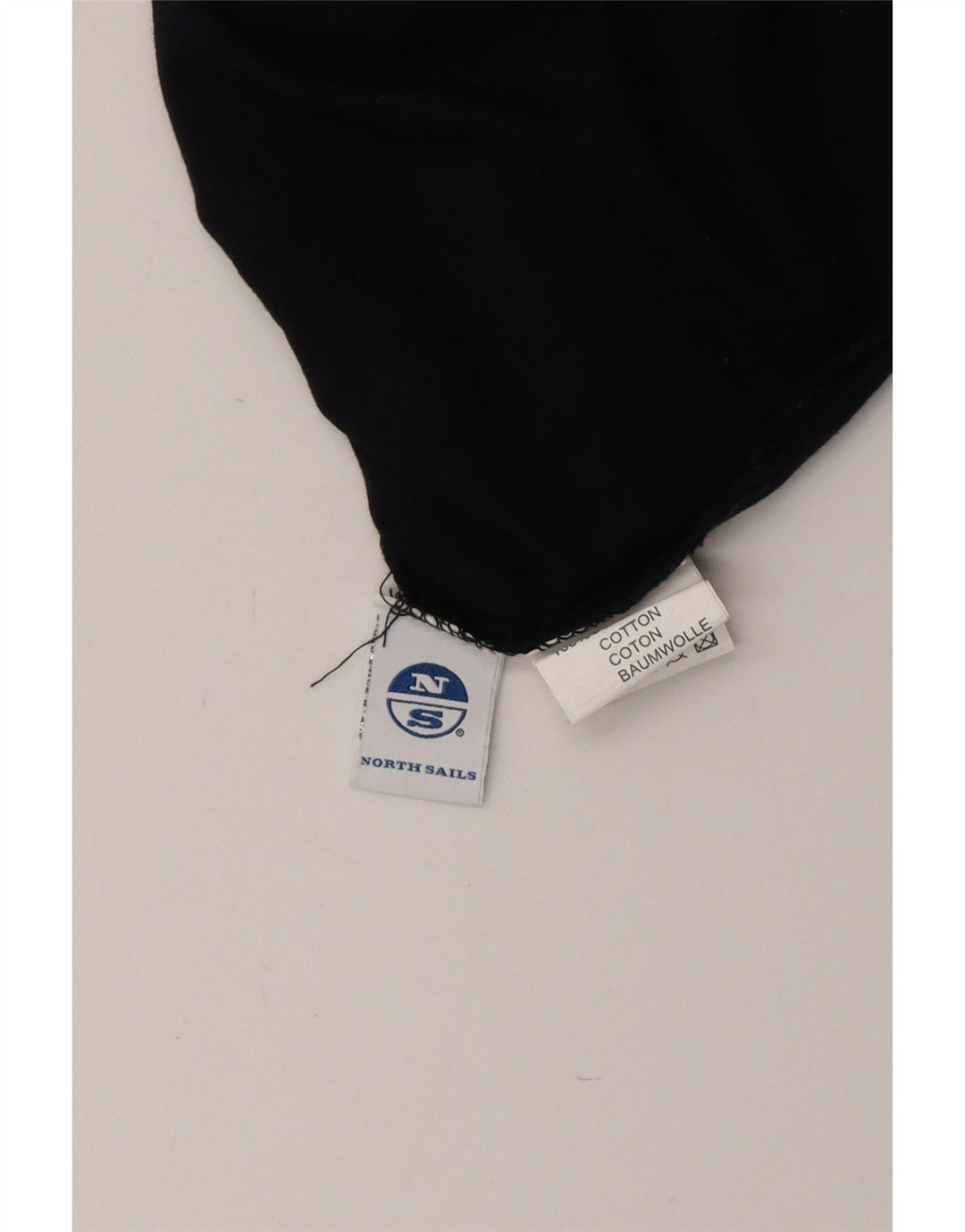 NORTH SAILS Top grafico da uomo a maniche lunghe grande in cotone blu navy