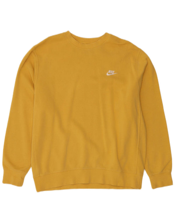 NIKE Felpa da uomo Maglione grande in cotone giallo