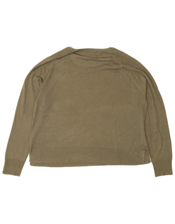 Maglione maglione girocollo vestibilità regolare da donna Zara UK 12 Verde medio