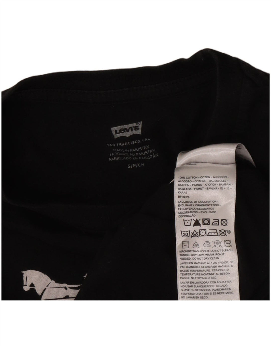 T-shirt grafica da uomo Levi's Top piccola in cotone nero