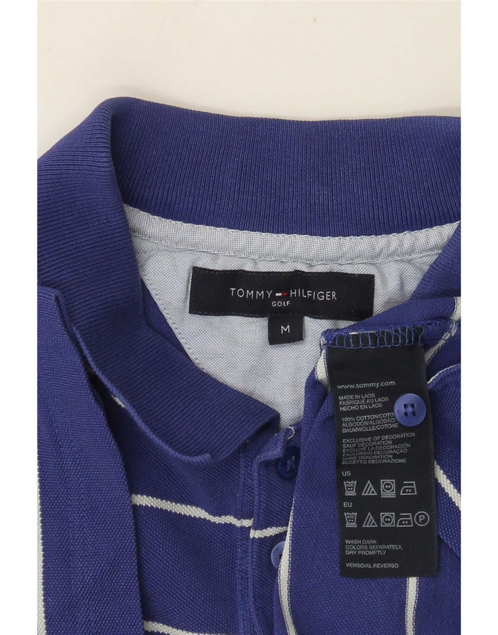 Polo da uomo Tommy Hilfiger in cotone a righe blu medio