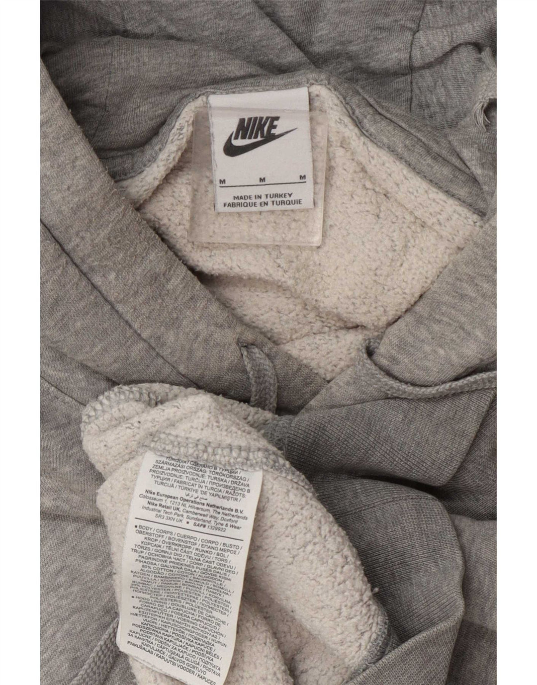 Felpa con cappuccio da uomo Nike in cotone grigio medio