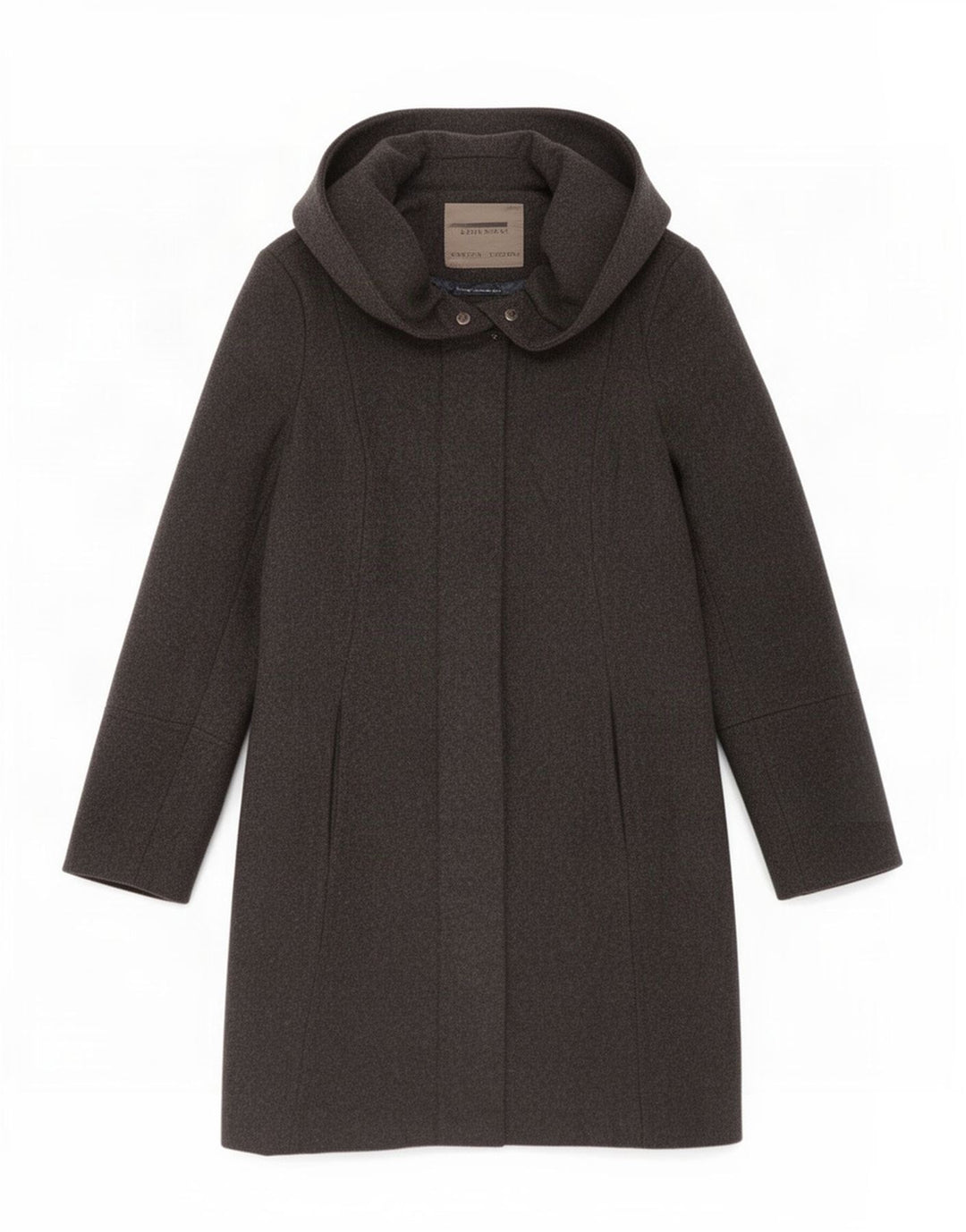 Cappotto con cappuccio da donna Zara UK 10 piccolo in lana nera