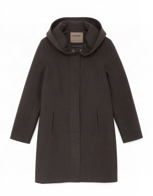 Cappotto con cappuccio da donna Zara UK 10 piccolo in lana nera
