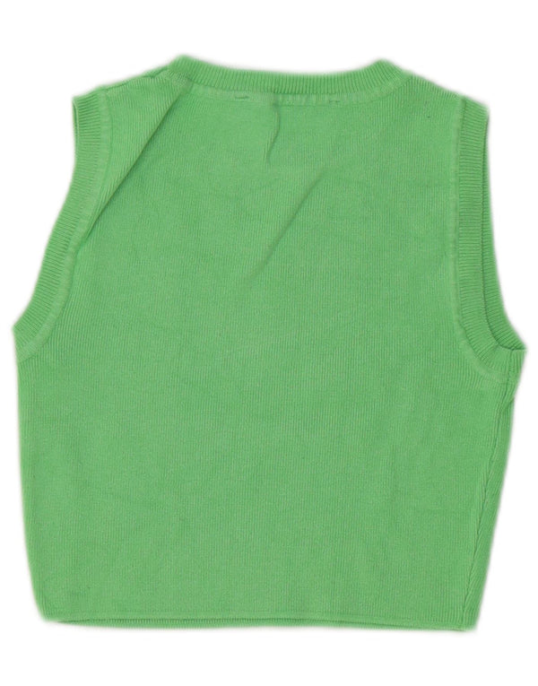 Top corto da donna Zara UK 10 piccolo in viscosa verde