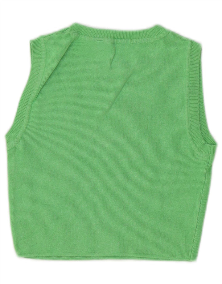 Top corto da donna Zara UK 10 piccolo in viscosa verde