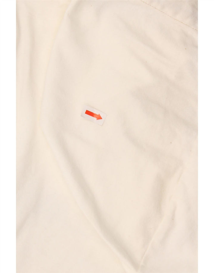 REPLAY Top grafico da donna con cappuccio manica lunga UK 14 grande cotone bianco