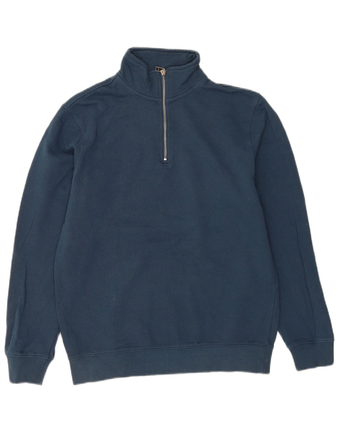 Felpa da uomo con collo con zip John Lewis, maglione piccolo in cotone blu navy