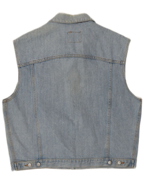 Gilet in denim da uomo Rifle UK 38 cotone blu medio