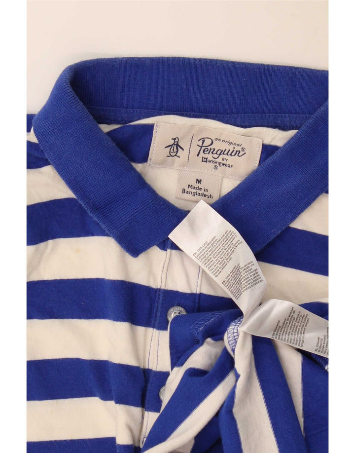 Polo Penguin da uomo vestibilità regolare in cotone a righe blu medio