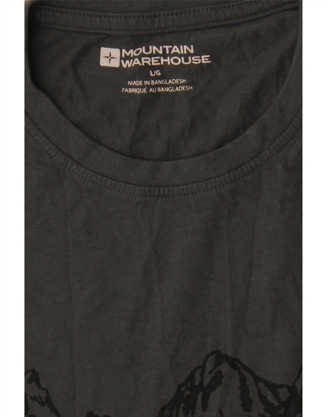 MOUNTAIN WAREHOUSE Mens Graphic T-Shirt Top Large Grey Cotton Vintage Mountain Warehouse and Second-Hand Mountain Warehouse from Messina Hembry 