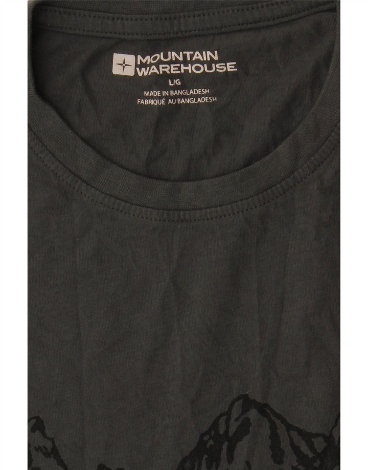 MOUNTAIN WAREHOUSE Mens Graphic T-Shirt Top Large Grey Cotton Vintage Mountain Warehouse and Second-Hand Mountain Warehouse from Messina Hembry 