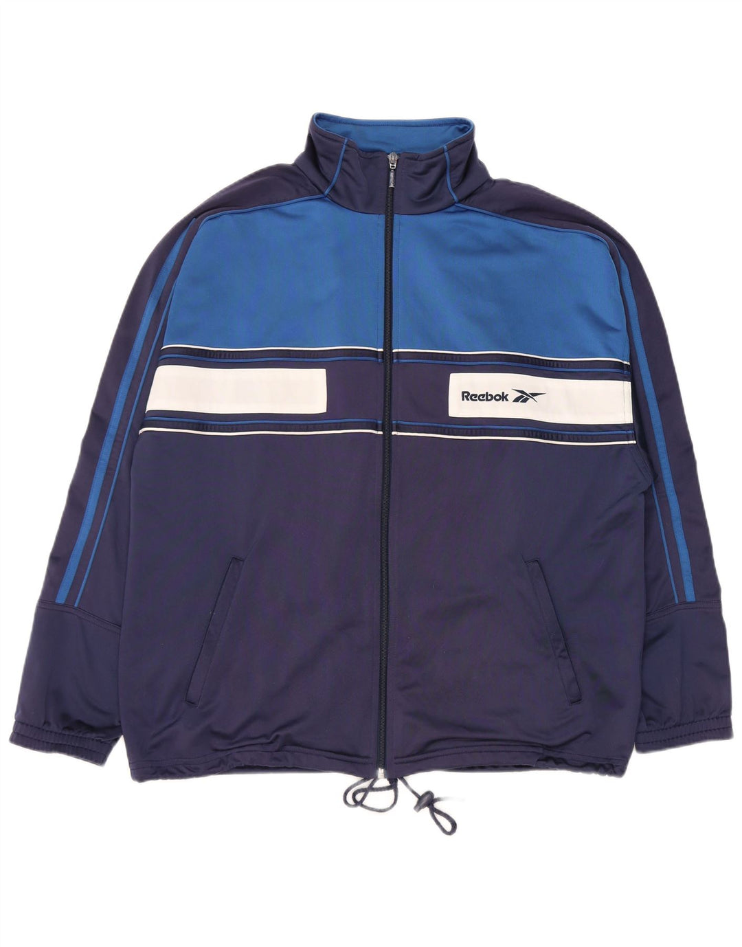 Giacca Reebok da uomo con grafica grafica, color block medio blu navy