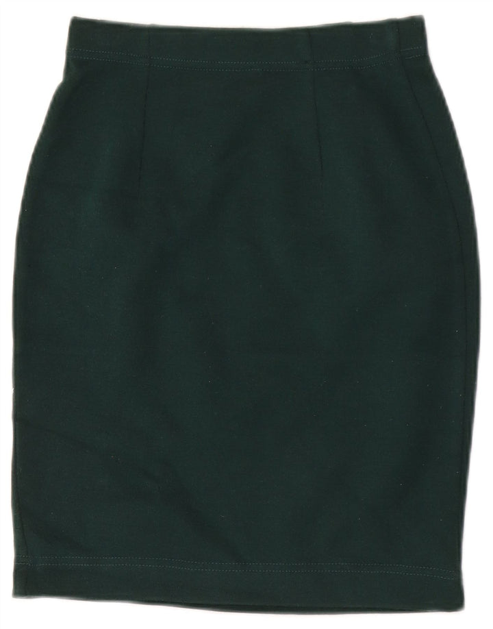Gonna tubino vintage da donna IT 40 piccola W32 lana verde