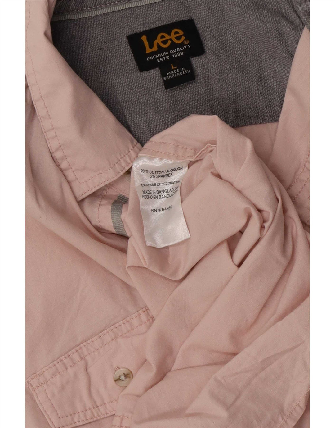 Camicia a maniche corte da uomo Lee Large in cotone rosa