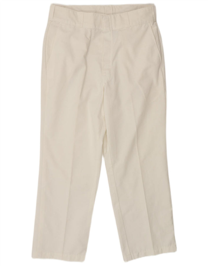 Pantaloni chino dritti da uomo Dickies W34 L28 poliestere bianco