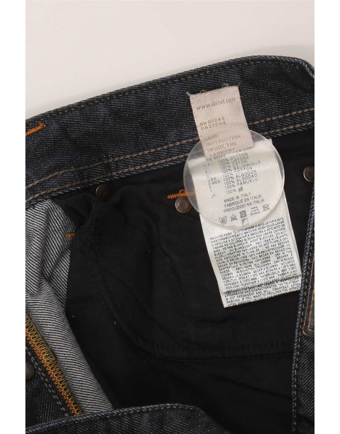 Jeans dritti da uomo Diesel W32 L27 cotone blu navy