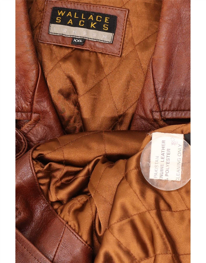 Giacca in pelle da uomo Wallace Sacks UK 44 2XL Marrone