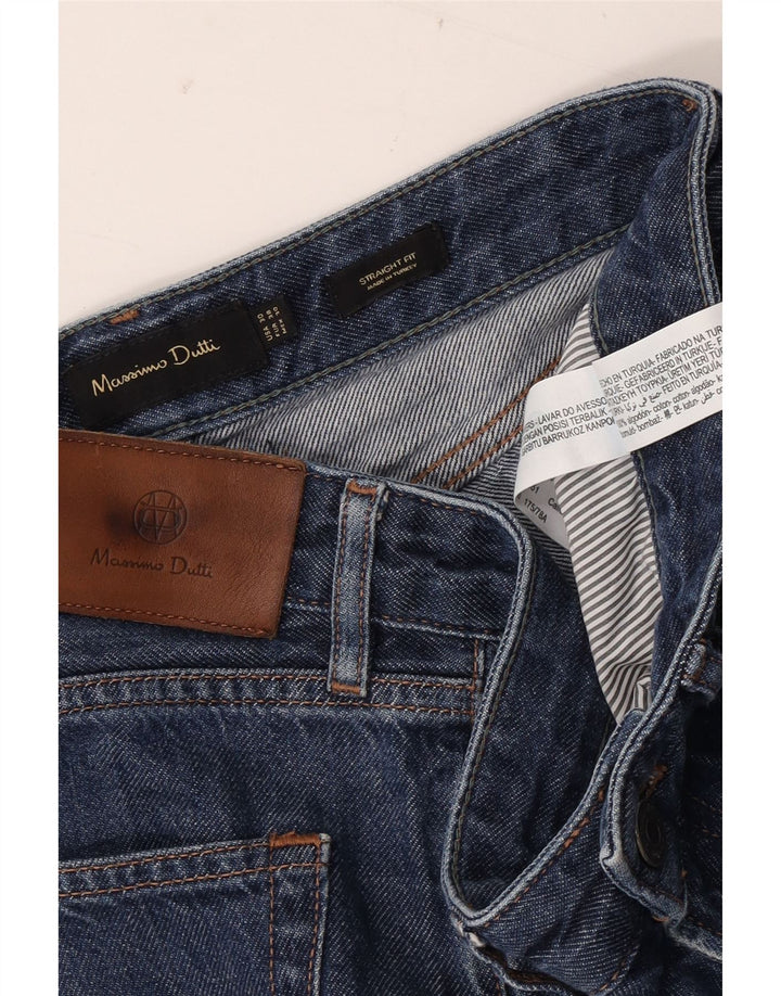MASSIMO DUTTI Jeans dritti da uomo EU 38 Small W30 L30 Cotone blu