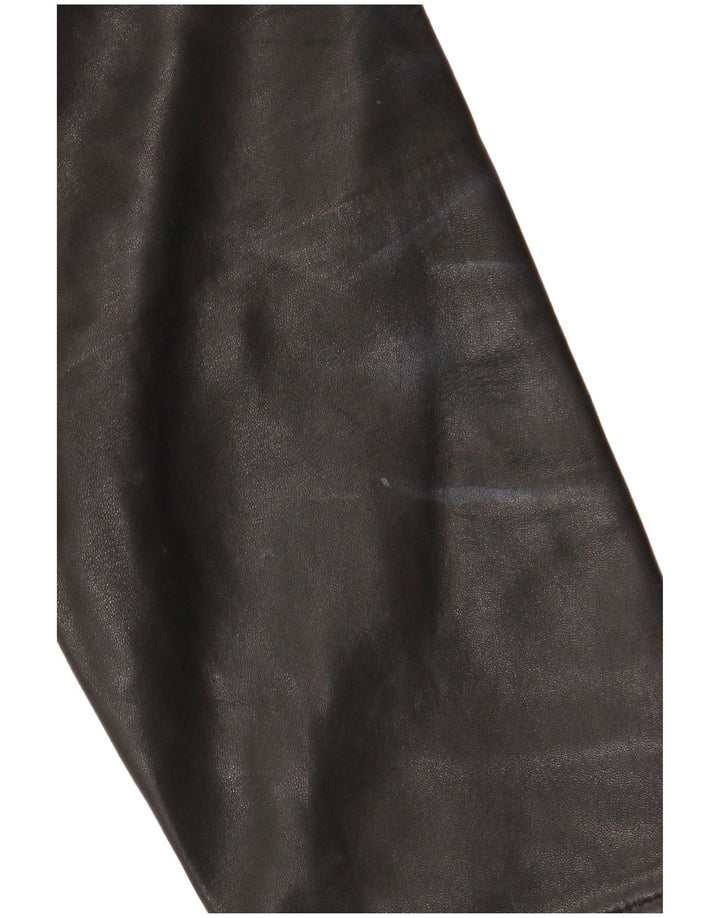 Giacca in pelle da donna JAEGER UK 12 pelle nera media