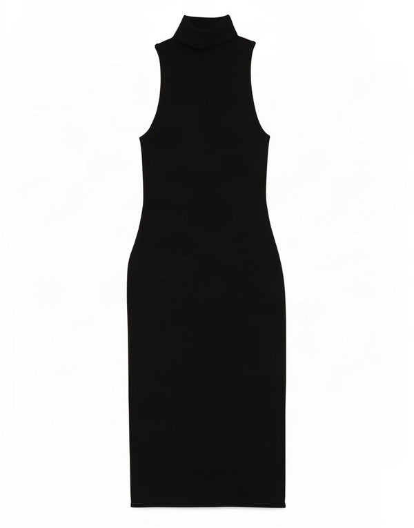 Abito maglione senza maniche da donna Zara UK 12 cotone nero medio