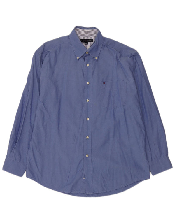Camicia da uomo Tommy Hilfiger grande in cotone blu