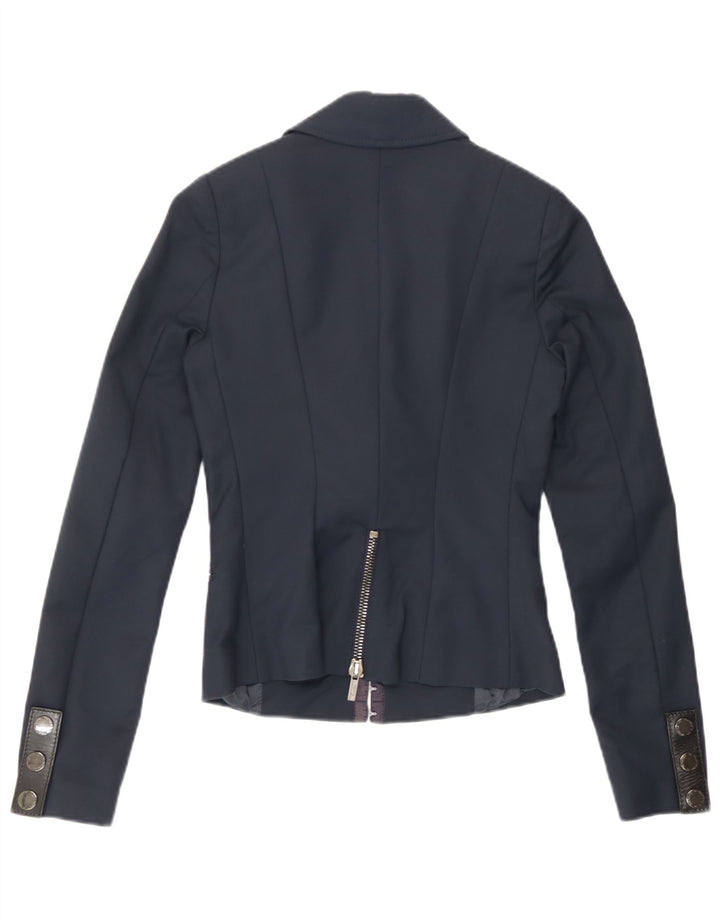 Giacca Blazer Donna Elisabetta Franchi IT 40 Small Blu Navy Cotone