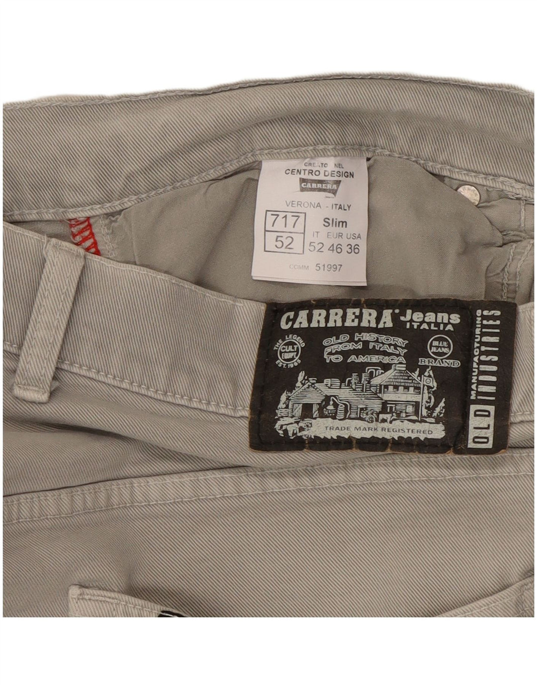 Jeans Carrera Uomo 717 Slim W36 L33 Cotone Grigio