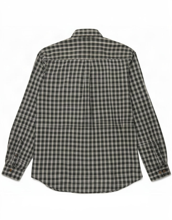 Eddie Bauer Camicia da uomo in flanella vestibilità regolare in cotone a quadri verdi piccoli