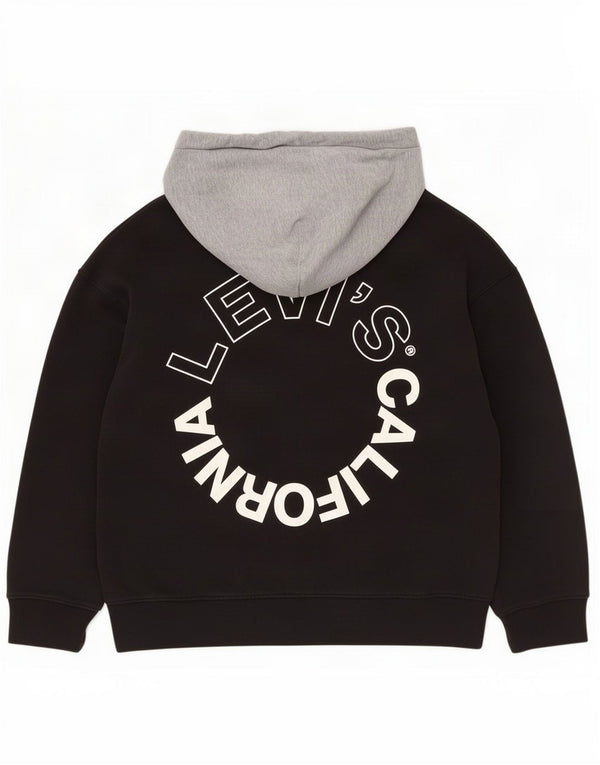 Maglione con cappuccio e zip grafica da donna Levi's UK 10 Small Black Colourblock